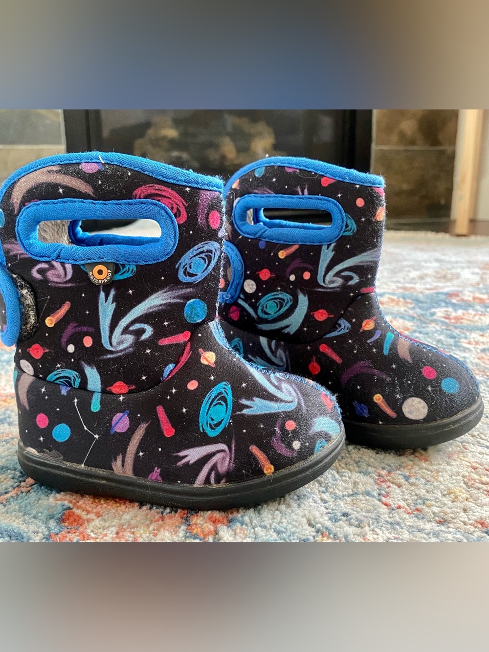 Bogs Kids Space-Print Boots - Blue Accent